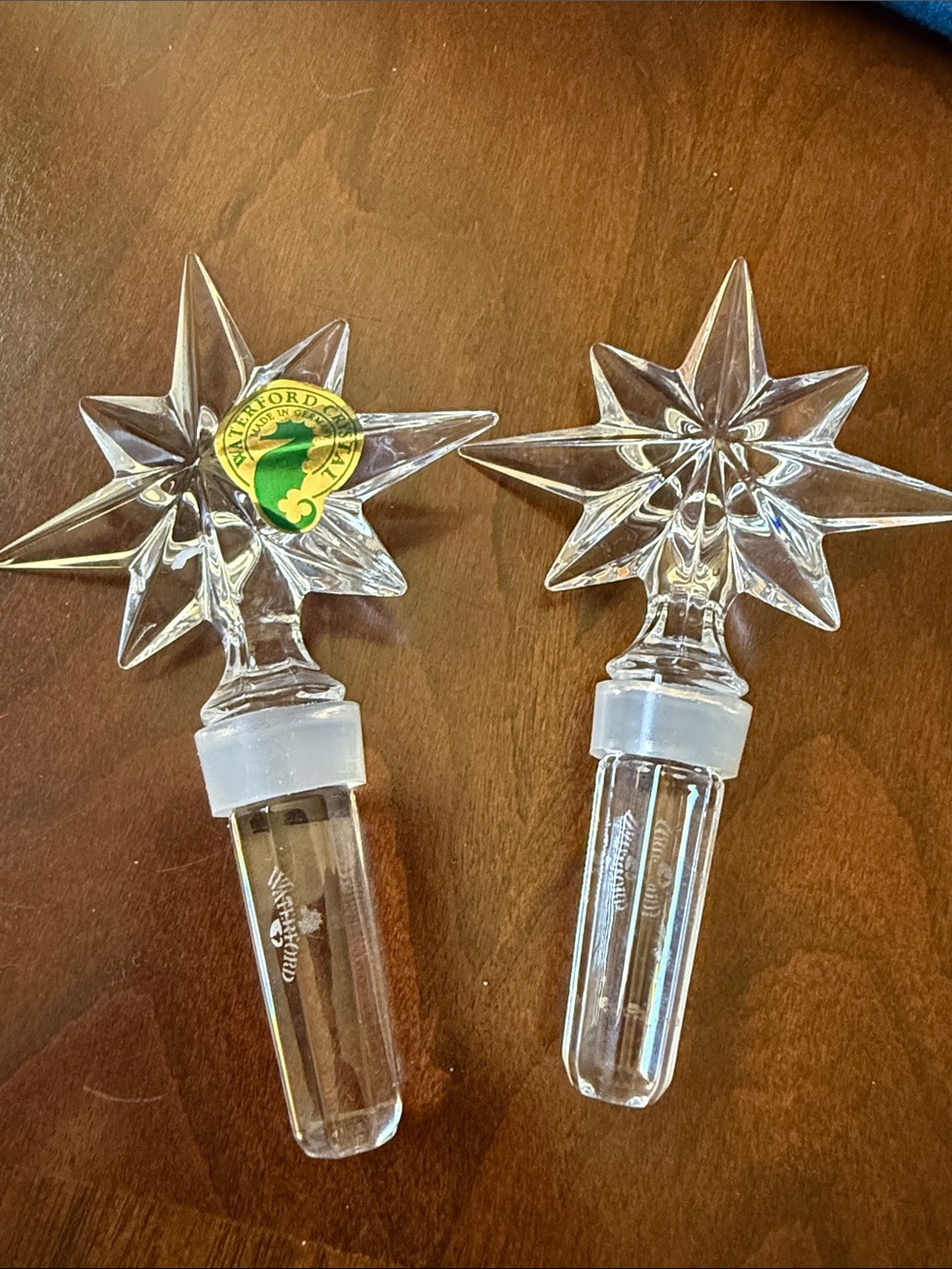 Waterford Clear Crystal Congratulation Star Bottle Stoppers set of 2